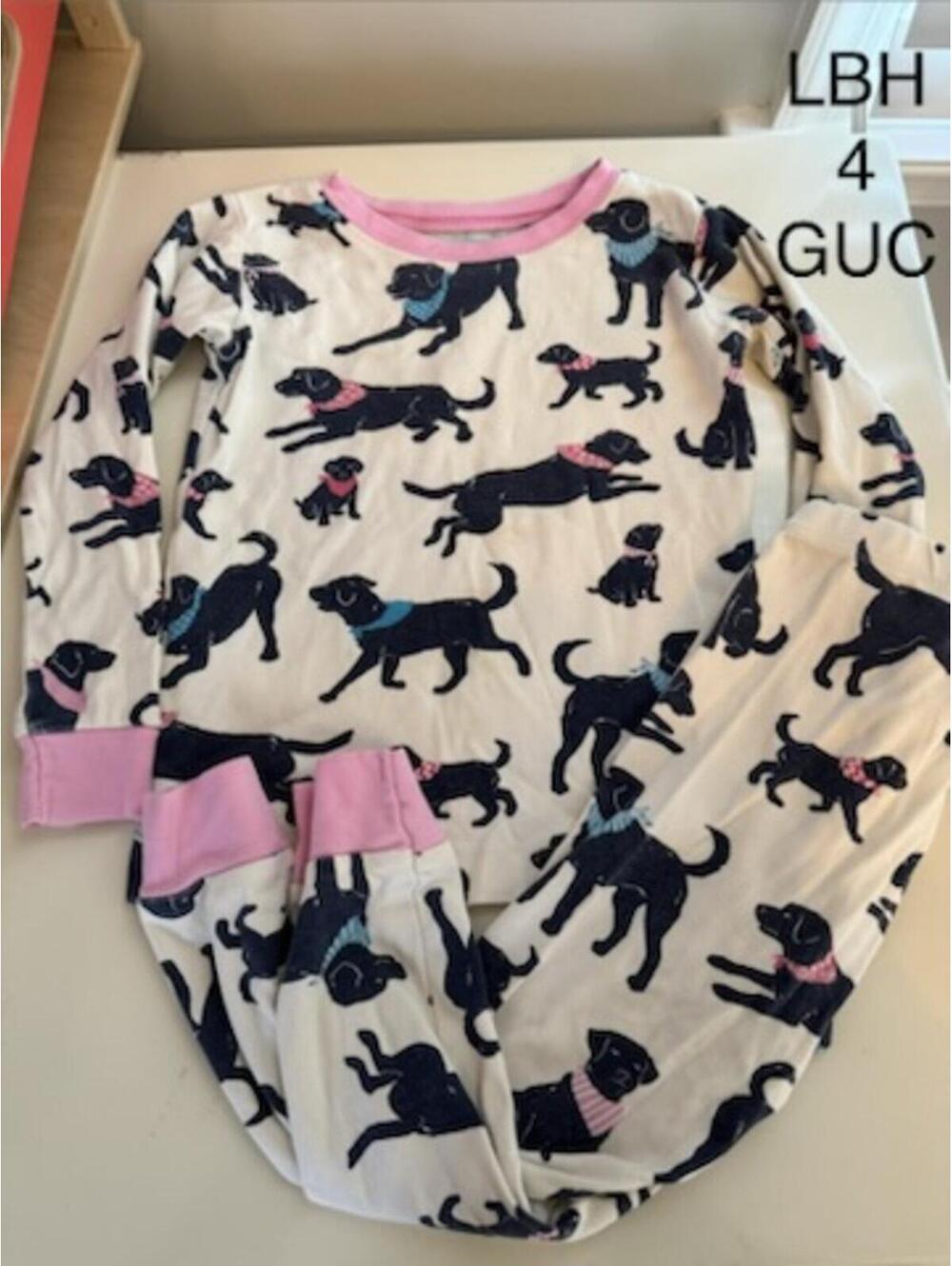 Little Blue House Kids Pajama Set Size 4 with Dog Print